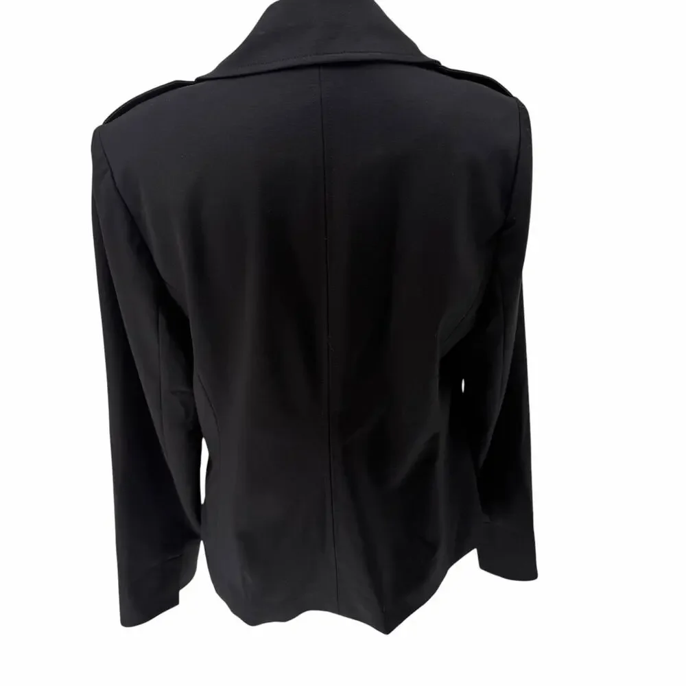 NEW Chico’s Seasonless Ponte Blazer Jacket Black Sz 2 (12/14)